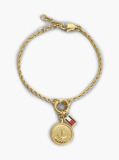 Gold Gold-Plated Rope Chain Nautical Charm Bracelet  Women