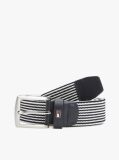 Blue Square Buckle Textured Belt  Men
