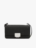 Black Logo Plaque Flap Crossbody Bag  Women