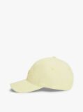 Yellow Stripe Seersucker Logo Plaque Baseball Cap  Women