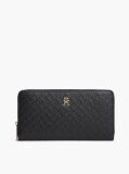 Black Hilfiger Icon Debossed Zip-Around Wallet  Women