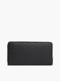 Black Hilfiger Icon Debossed Zip-Around Wallet  Women