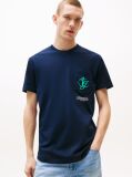 Μπλε T-Shirt Με Λογότυπο Στην Πλάτη Και Την Τσέπη  Άνδρες