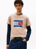 Μπεζ T-Shirt Σε Slim Γραμμή Με Σημαία  Άνδρες