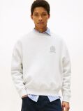 Grey 90S Washed Tonal Crest Crew Sweatshirt  Men