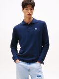 Blue Regular Fit Long Sleeve Polo Shirt  Men