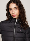 Black Faux Faur Hooded Down-Filled Fitted Jacket  Women