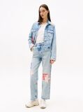 Denim Patchwork Ψηλόμεσο Τζιν Σε Slim Ίσια Γραμμή  Γυναίκες