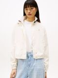 White Logo Collar Water Repellent Jacket  Women