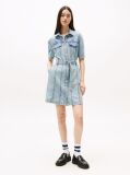 Denim Faded Denim Belted Mini Dress  Women