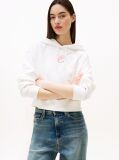 Άσπρο Άνετο Cropped Hoody  Γυναίκες