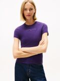 Μωβ Slim T-Shirt Με Linear Σχέδιο  Γυναίκες