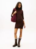 Brown Slim Midi Turtleneck Jumper Dress  Women