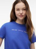 Μπλε Βαμβακερό T-Shirt Με Επαναλαμβανόμενο Λογότυπο  Γυναίκες