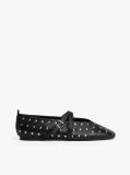 Black Studded Mary Jane Ballerinas  Women