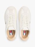 Beige Leather Archive Court Trainers  Women