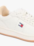 Beige Leather Archive Court Trainers  Women