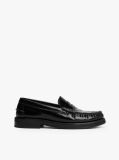 Μαύρο Δερμάτινα Loafers Με Ανάγλυφο Λογότυπο  Άνδρες