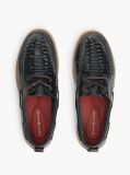 Blue Leather Braided Boat Shoes  Men
