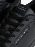 Μαύρο Δερμάτινα Sneakers Με Μίξη Υφών  Άνδρες