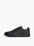 Μαύρο Δερμάτινα Sneakers Με Μίξη Υφών  Άνδρες