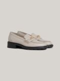 Beige TH Monogram Leather Loafers  Women