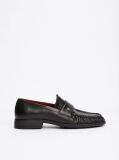 Μαύρο TH Monogram Δερμάτινα Loafers  Γυναίκες