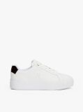 White Leather Flatform Court Trainers  Women