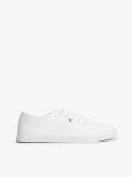 White Canvas Flag Embroidery Trainers  Women