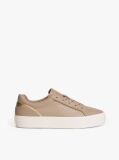 Beige Leather Chunky Sole Trainers  Women