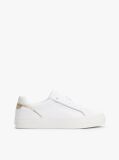 Άσπρο Δερμάτινα Sneakers Με Μεταλλικό Πάνελ  Γυναίκες