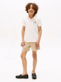Beige Linen Blend Drawstring Shorts  Boys
