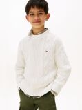 Beige Mixed Knit Intarsia Back Logo Jumper  Boys