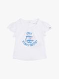 White Graphic Frill Sleeve T-Shirt  Newborn