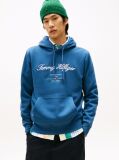 Blue Script Logo Hoodie  Men