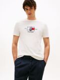 White Logo Graphic Crew-Neck T-Shirt  Men