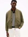 Green Packable Water Repellent Relaxed Bomber Jacket  Men