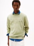 Green Nylon Applique Intechno Crew Sweatshirt  Men