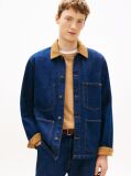 Blue Corduroy Collar Denim Chore Jacket  Men