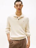 Beige Pima Cotton Mock Neck Sweater  Men