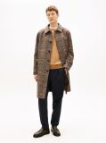 Multi Relaxed Wool Blend Check Coat  Men