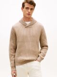 Beige Smart Casual Wool Blend Shawl Collar Jumper  Men