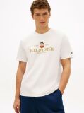 Άσπρο Performance T-Shirt Με Κεντητό Λογότυπο  Άνδρες
