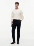 Blue Harlem Tapered Leg Linen Blend Chinos  Men