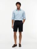 Black Denton Belted Twill Slim Bermuda Shorts  Men