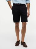 Black Denton Belted Twill Slim Bermuda Shorts  Men