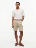Beige Twill Relaxed Cargo Bermuda Shorts  Men