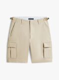 Beige Twill Relaxed Cargo Bermuda Shorts  Men