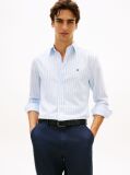 Blue TH Flex Regular Fit Stripe Poplin Shirt  Men