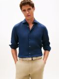 Μπλε Smart Casual Λινό Πουκάμισο Σε Slim Γραμμή  Άνδρες